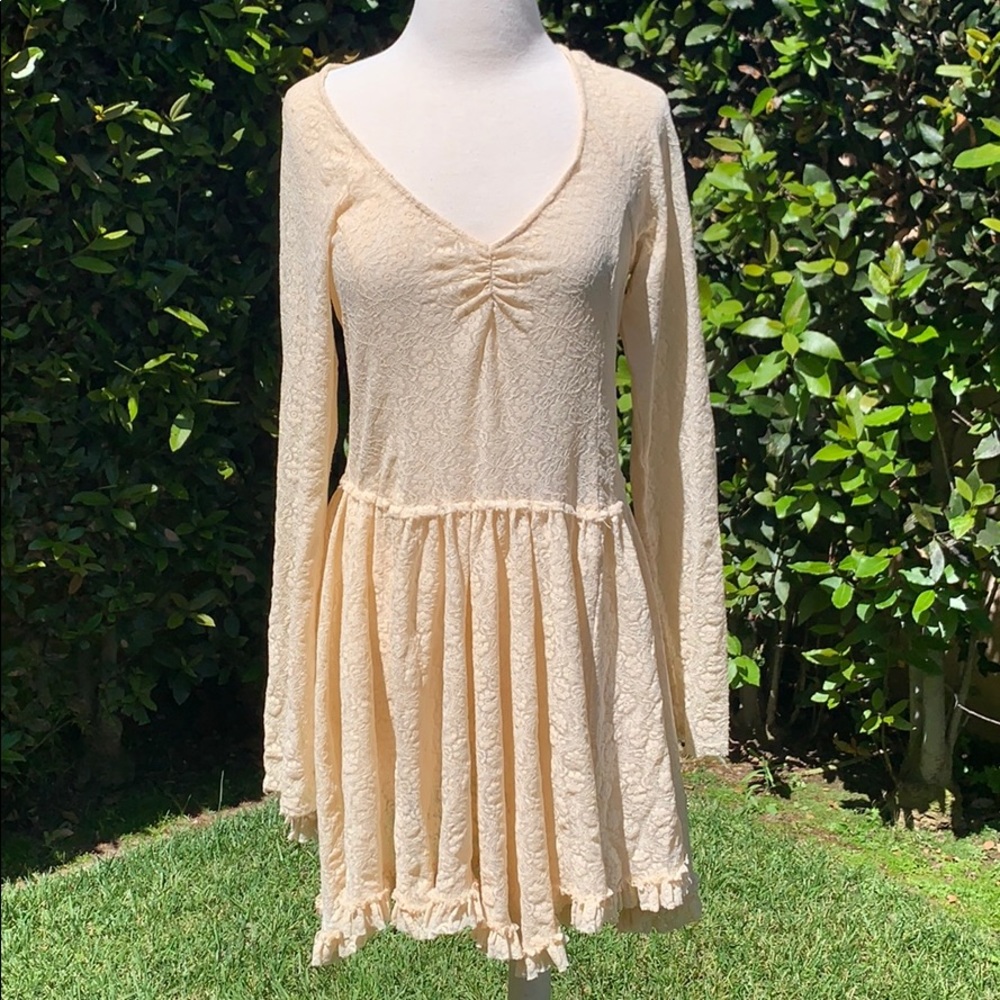Free People Cream Lace Dress